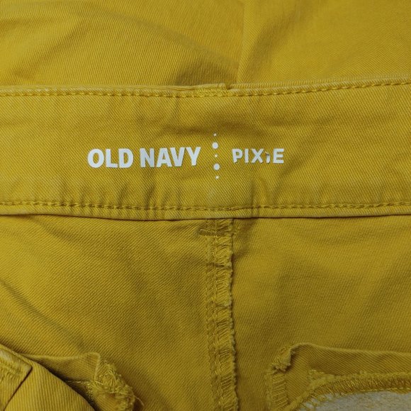 Old Navy Women's Yellow Pixie Straight Leg Jeans 2 - Picture 2 of 3